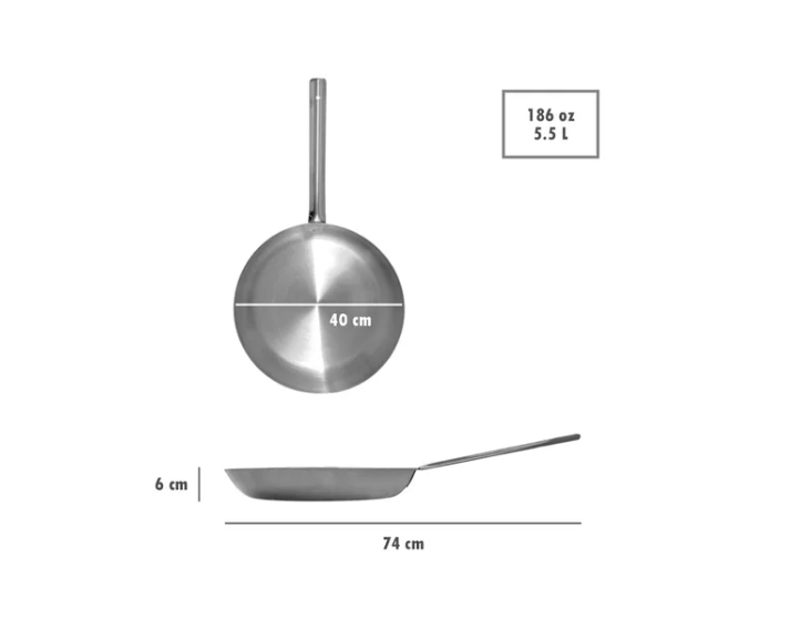 Sarten de Acero Inoxidable 40cm / DAINOX 2117