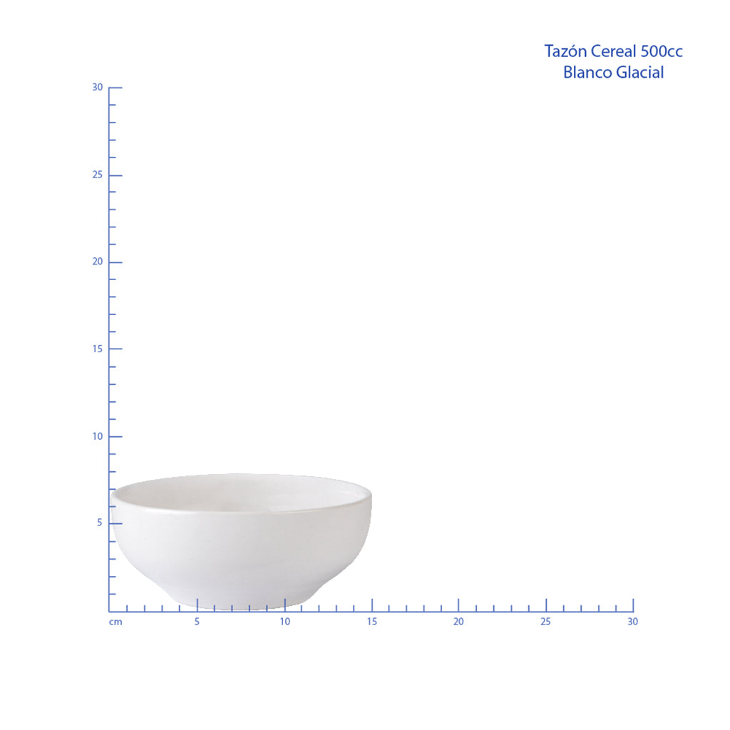 Tazon Cereal 500ml Ceramica - Blanco Glacial / Santa Anita 309058