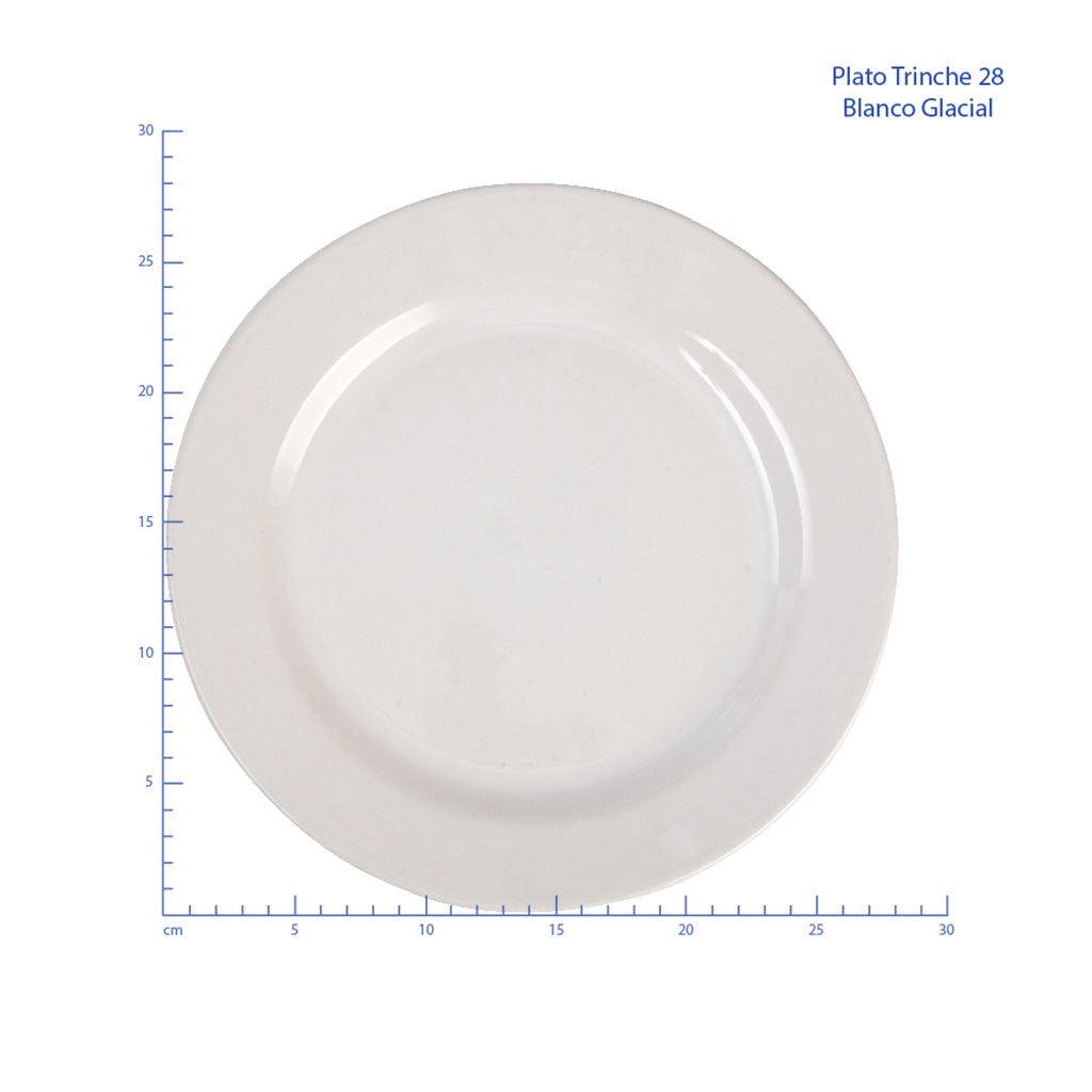 Plato Trinche 28cm Ceramica - Blanco Glacial / Santa Anita 310021