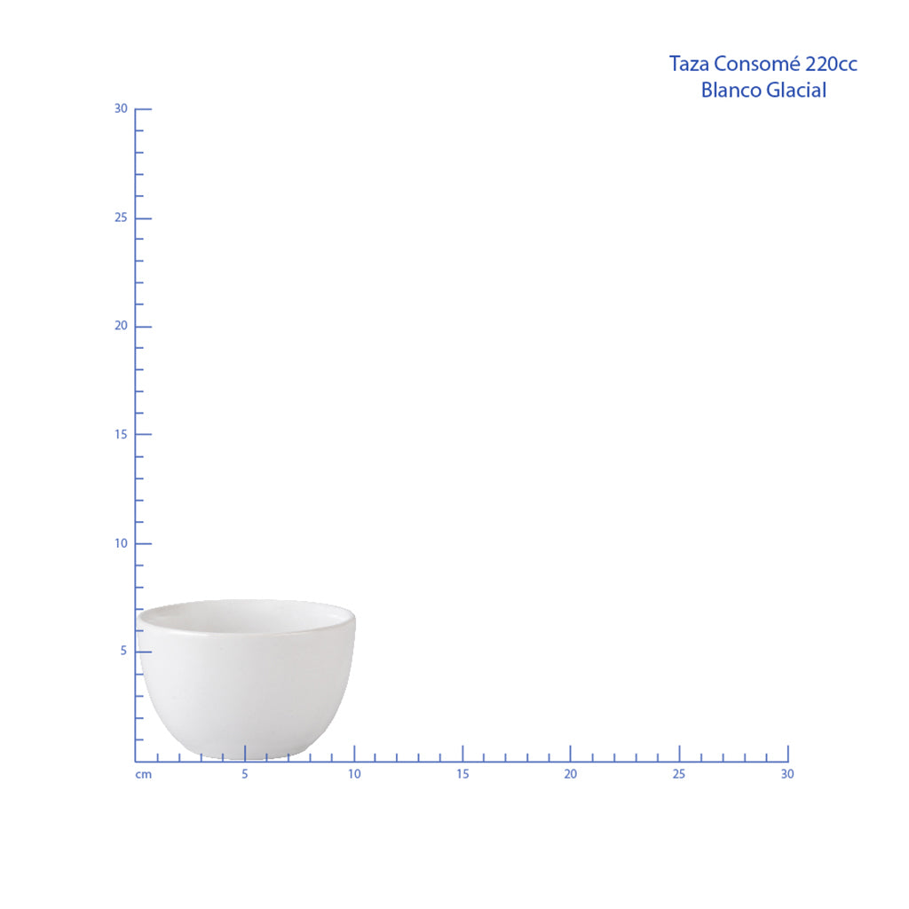 Taza Consome 220ml Ceramica - Blanco Glacial / Santa Anita 310088