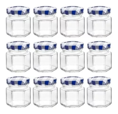 Frasco Hexagonal 45ml. Con Tapa Azul / VITTORI - 3404A