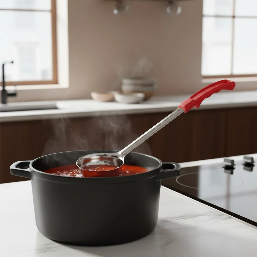 CUCHARA PORCIONADORA 2 OZ AC INOX ROJA