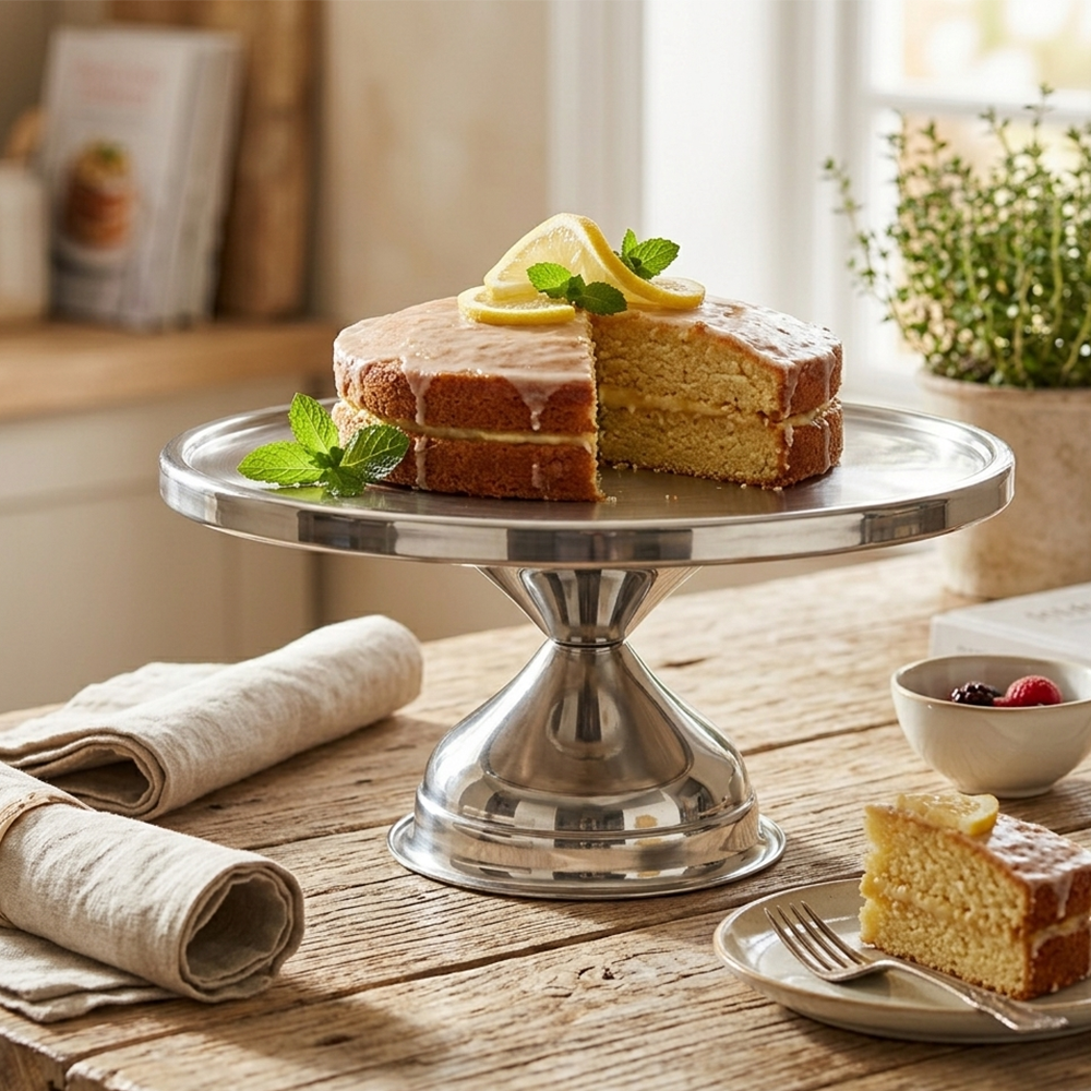 Base para Pastel 33 cm de Acero Inoxidable para Repostería | Kinso Home