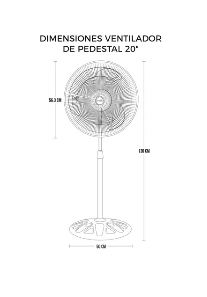 Ventilador 20" Pedestal Metálico DISA / VENT-20A