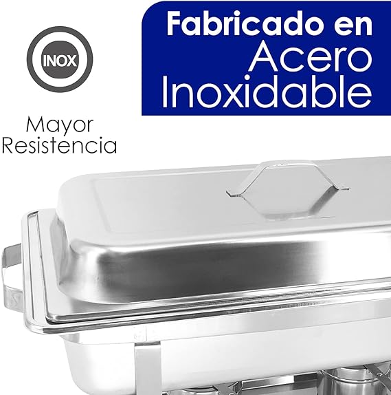 Bufetera Chaffer de Acero Inoxidable, Entero con Asa - MCHE20122