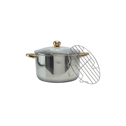 Olla Vaporera 28 cm 10.5 L de Acero Inoxidable Alta Capacidad | By Kinso Home