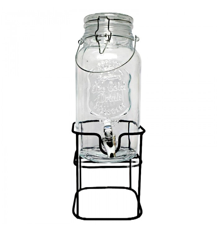 Dispensador Mason Jar De 3.8 Litros Con Base De Acero - JEMAFLEX