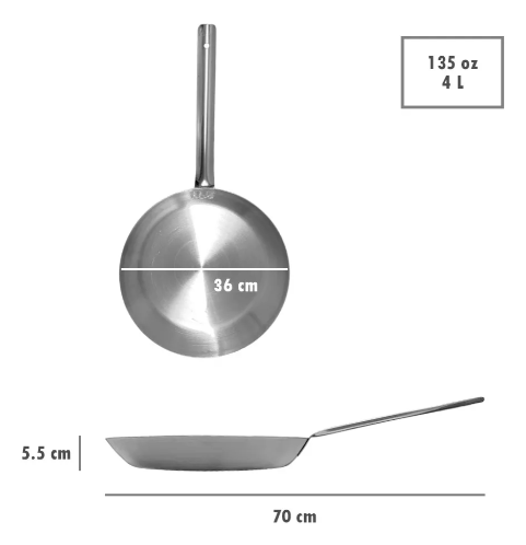 Sarten de Acero Inoxidable 36cm / DAINOX 2116