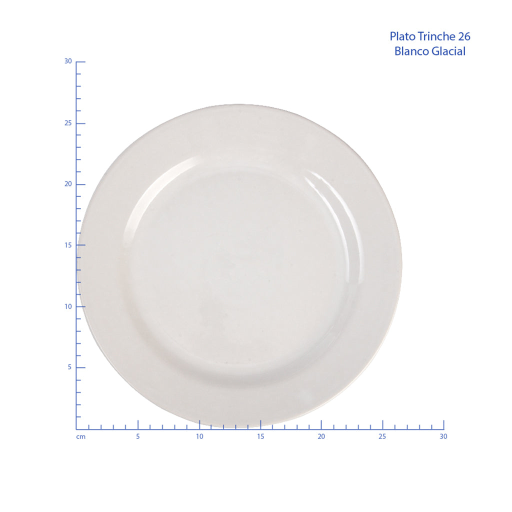 Plato Trinche 26cm Ceramica - Blanco Glacial / Santa Anita 309040