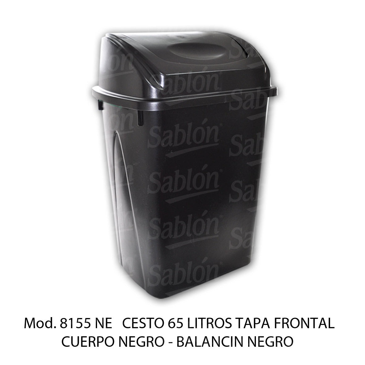 CESTO 65L NEGRO BALANCIN FRONTAL SABLON - 8155NE