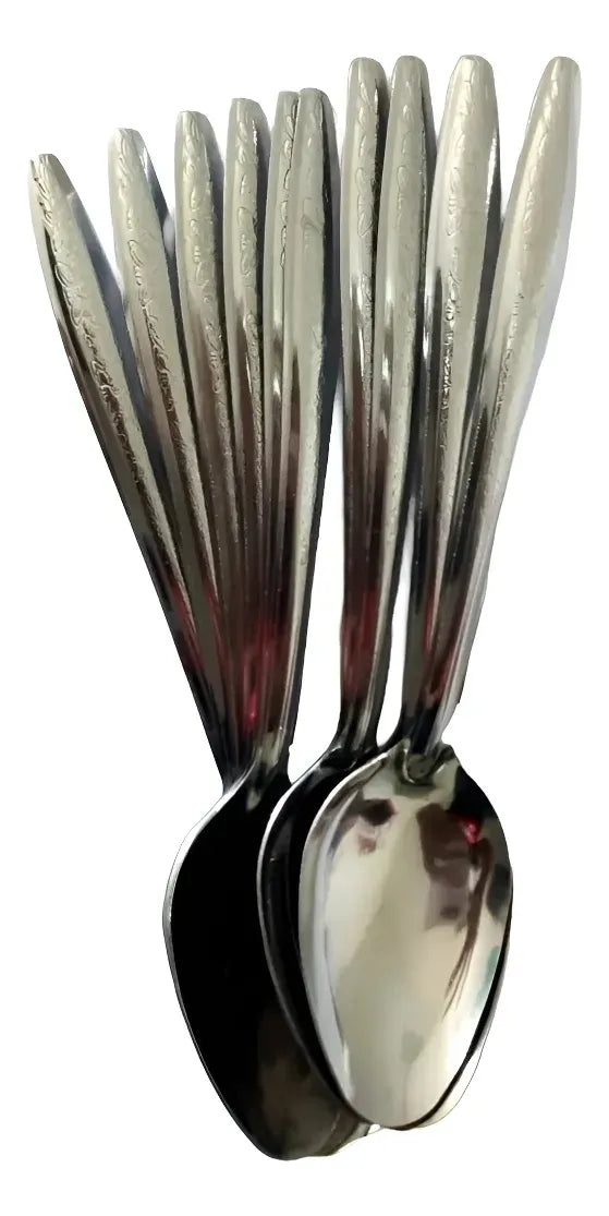 Cucharas Soperas Acero Inoxidable Konnig Pack 12 Mango Plateado 19cm