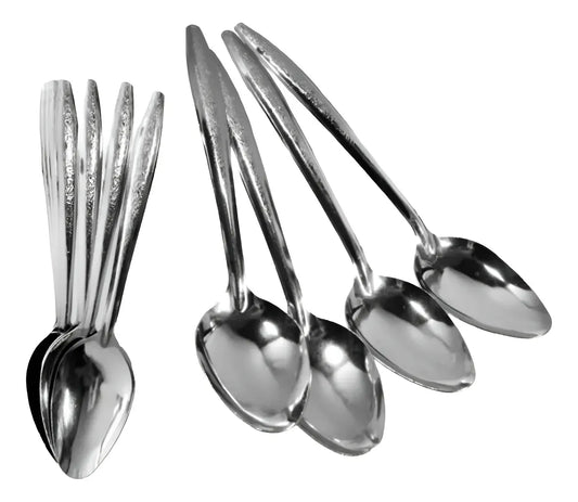 Cucharas Soperas Acero Inoxidable Konnig Pack 12 Mango Plateado 19cm