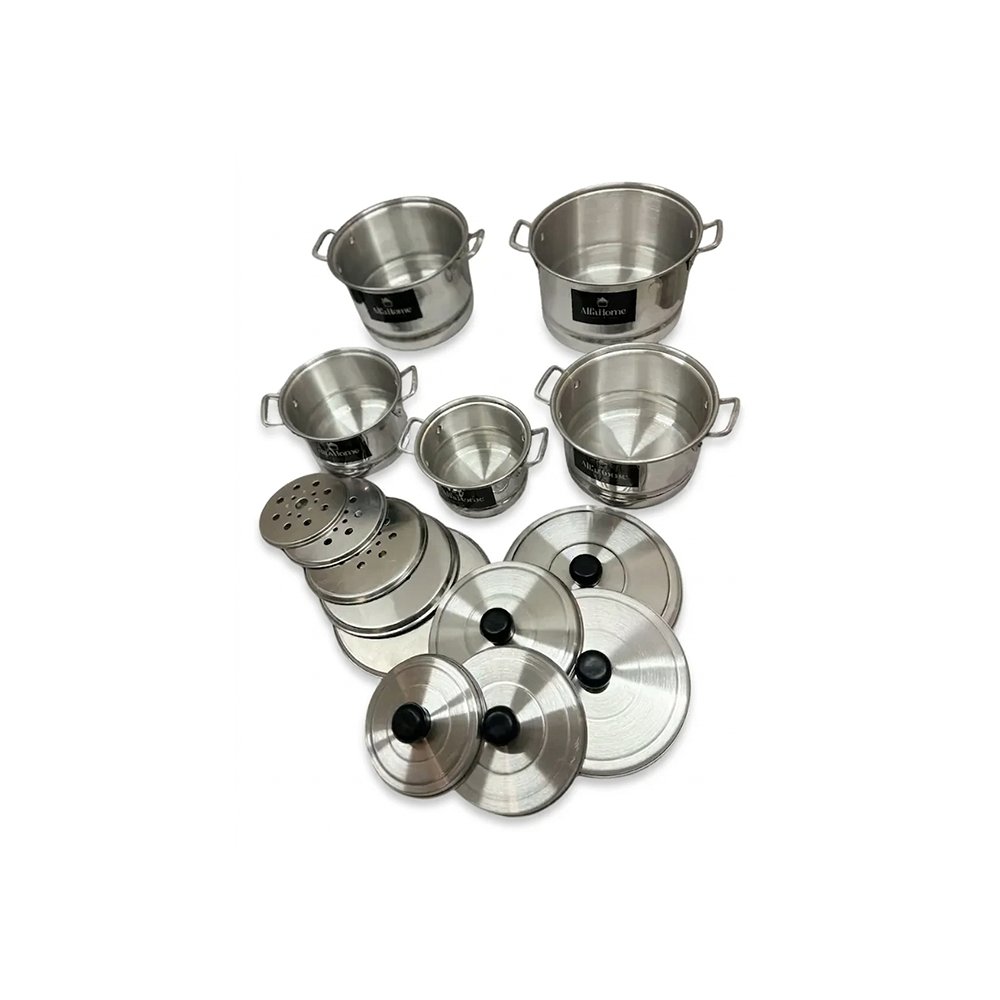 Juego de 5 Vaporeras N° 14, 16, 18, 20, 22 de Aluminio | By Kinso Home