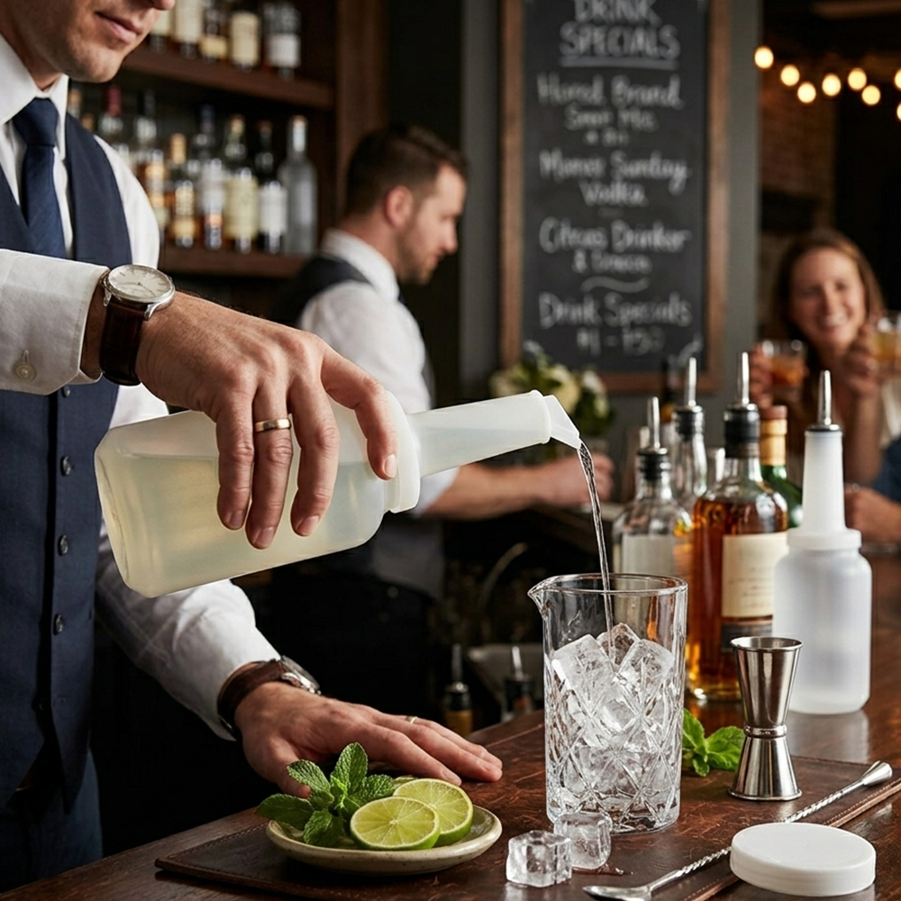 Botella para Bar 3.8 Litros con Tapa (varia el color) para Bebidas y Jarabes | Kinso Home